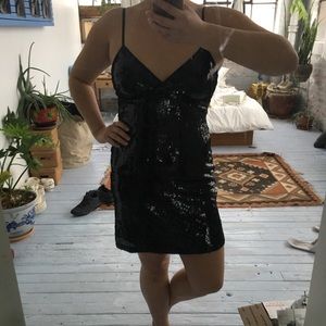 Black Sequin spaghetti strap Bodycon dress